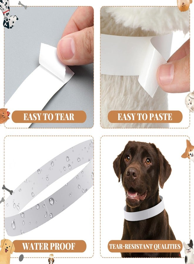 Clysee 500 Count 20inch Adjustable Paper Dog Collars with Tear Resistant Waterproof Whelping Collars Paper Puppy ID Bands Adhesive Pet Identification Tags for Newborn Dog Cat Hospitals(White) - Image 3
